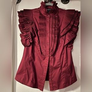 Karen Millen Ruffled and Pleated Blouse.